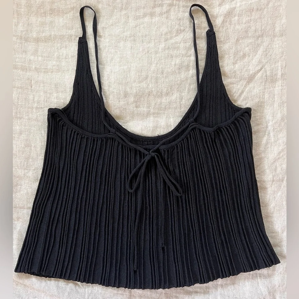 Free People Black Pleated Cami - Picture 4 of 6